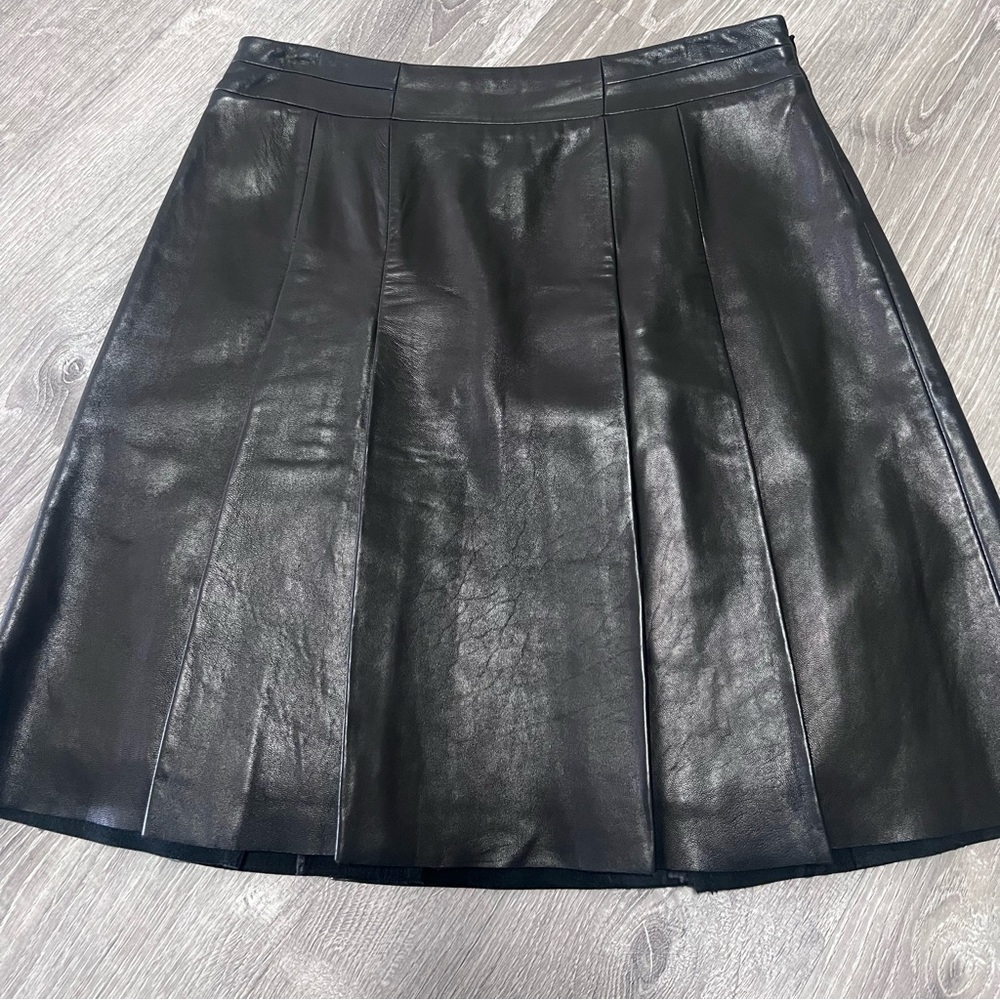 Women’s Authentic 100% Black Leather Skirt